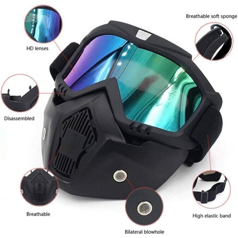 Masque de moto détachable protection UV et vent – Image 4