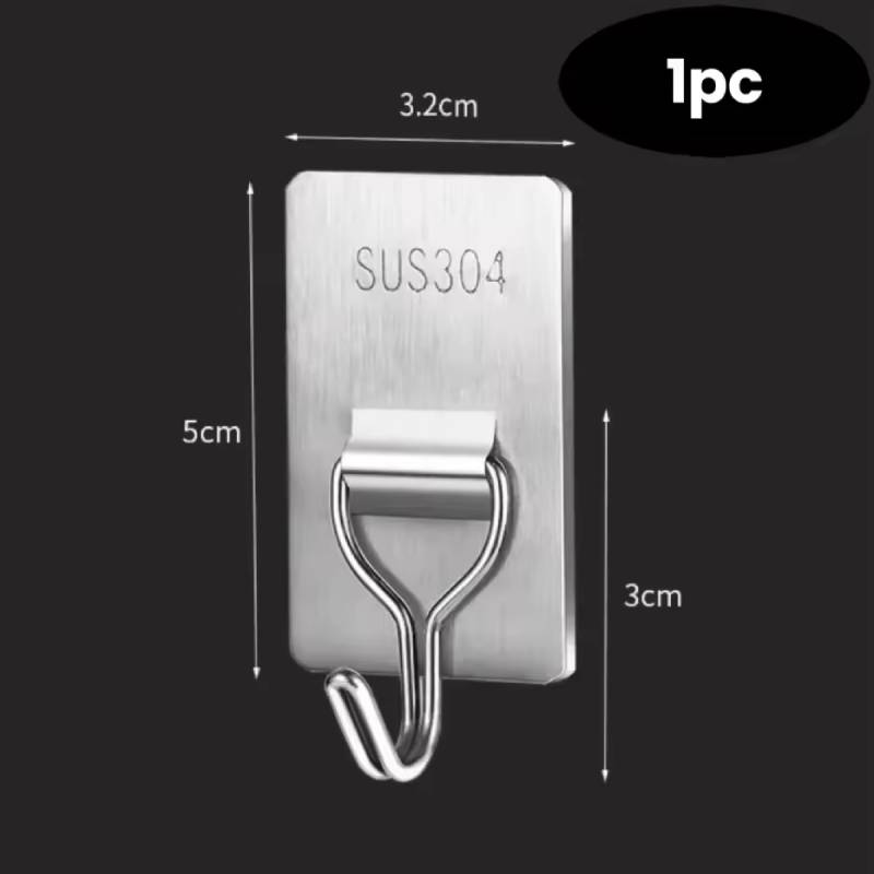 Crochet adhésif en acier inoxydable FIRLA 4PCS – Image 2