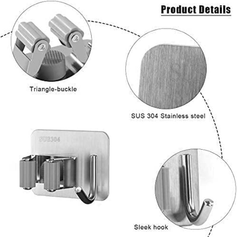 Support balai adhésif avec crochet inox FIRLA – Image 4