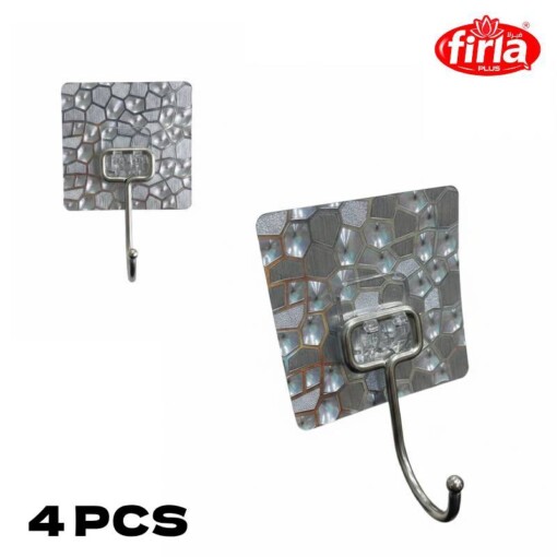 Crochet mural adhésif décoré FIRLA 4PCS