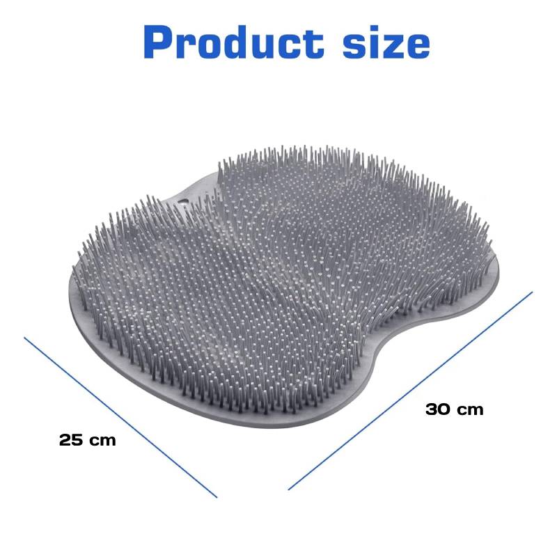 Tapis de douche pour les pieds et coussin de lavage du dos avec ventouses – Image 8