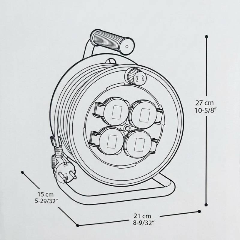 Enrouleur de câble 15m 4 ports CROWN B0415 – Image 2