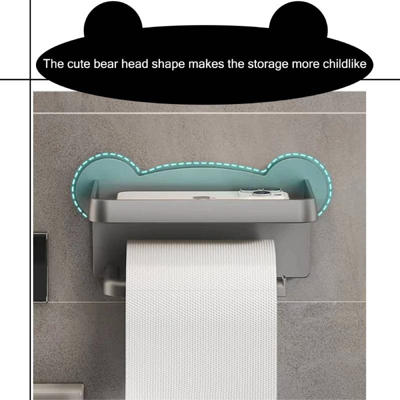 Porte-papier toilette mural adhésif avec support LYNA – Image 4