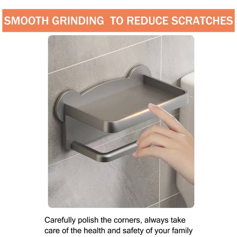 Porte-papier toilette mural adhésif avec support LYNA – Image 5