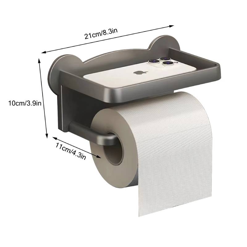 Porte-papier toilette mural adhésif avec support LYNA – Image 3