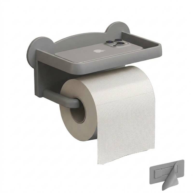 Porte-papier toilette mural adhésif avec support LYNA