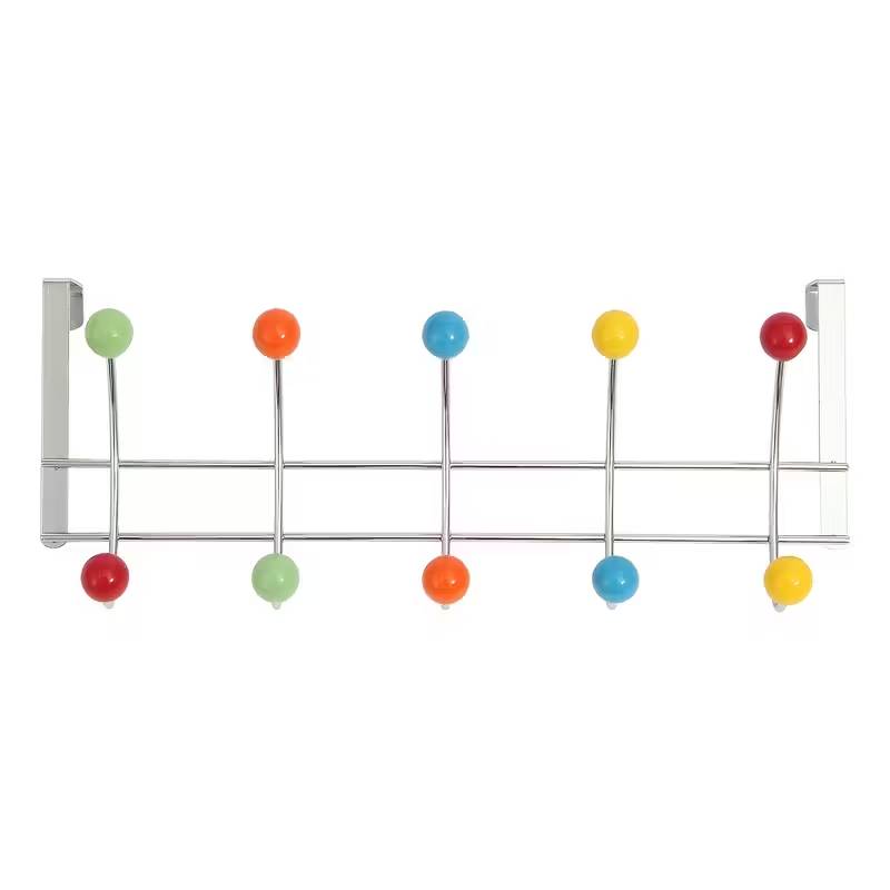 Porte manteau derrière porte 10 têtes coloré – Image 2