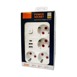Multiprise à bouton 4 prises 2 USB 1 TYPE-C 2500W