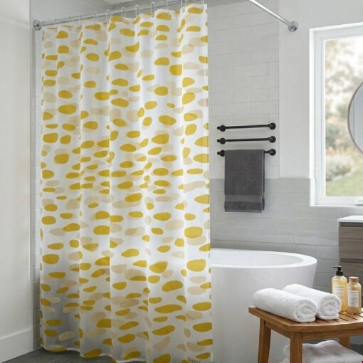 Rideau de douche OUMEIYA 180x180cm avec 12 anneaux