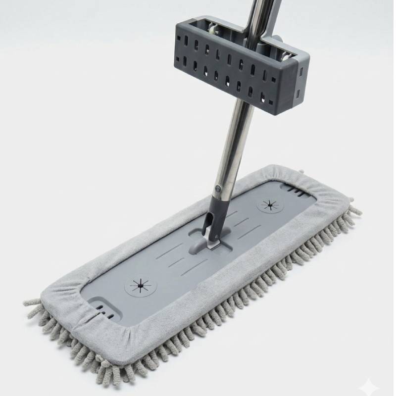 Balai microfibre essoreur rotatif en chenille