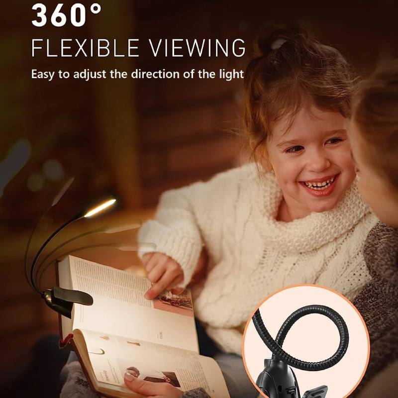 Mini lampe bureau flexible rechargeable à pince lumière blanche – Image 5