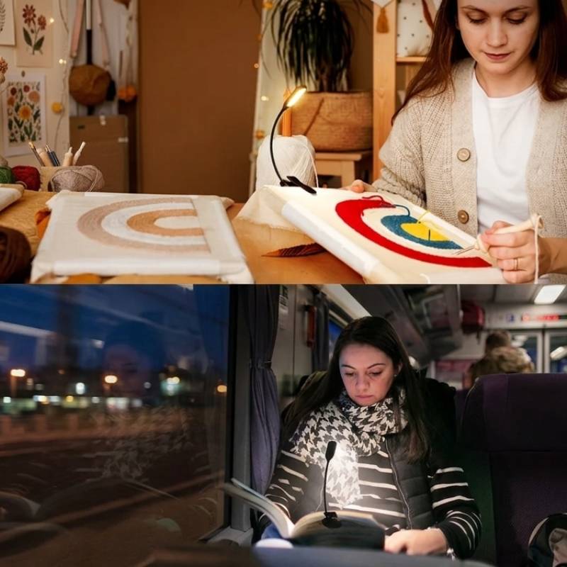 Mini lampe bureau flexible rechargeable à pince lumière blanche – Image 4