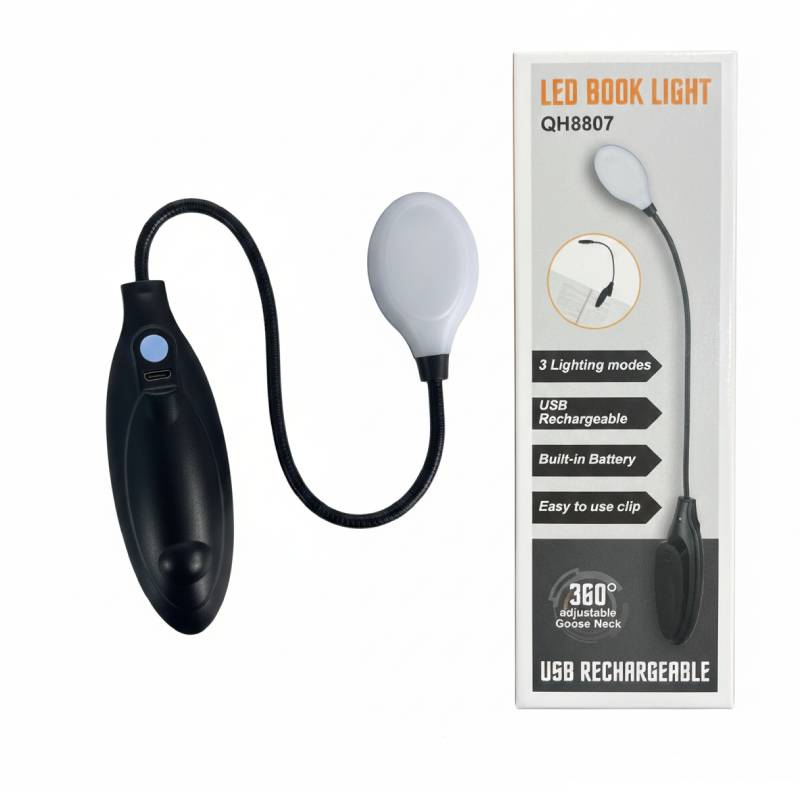 Mini lampe bureau flexible rechargeable à pince lumière blanche – Image 2