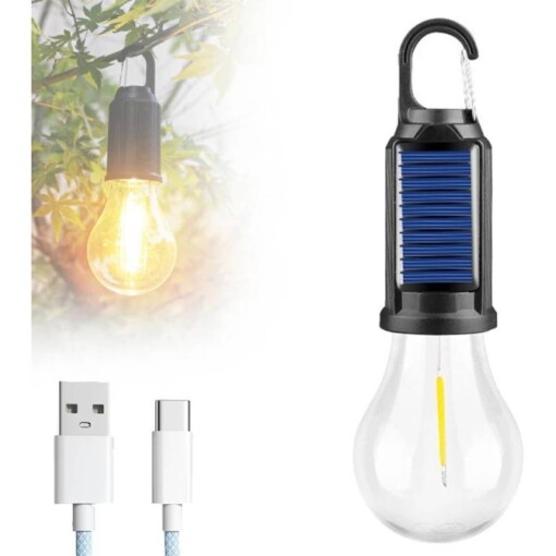 Lampe de camping rechargeable Solaire réglable étanche 3 modes d’éclairage