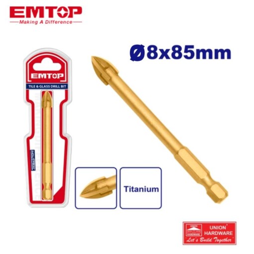 Mèche verre et tuile 8mm EMTOP