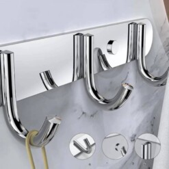 Alternative view of Porte manteau et objets 5 Crochets en acier inoxydable