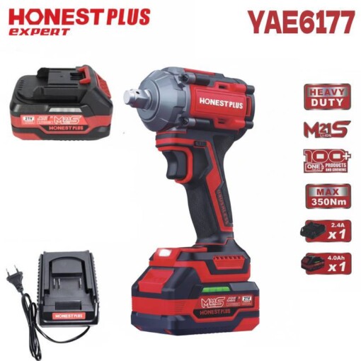 Boulonneuse Clé a choc sans-fil brushless 350n.m 21v HONESTPLUS YAE6177