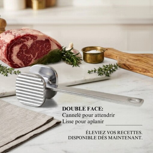 Marteau attendrisseur de viande métallique double face 29844