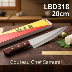 Couteau Chef Samurai à manche coloré LBD318 20cm