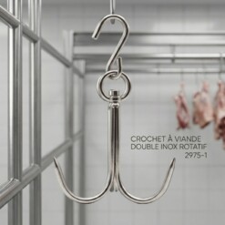 Crochet à Viande Double Inox Rotatif 2975-1