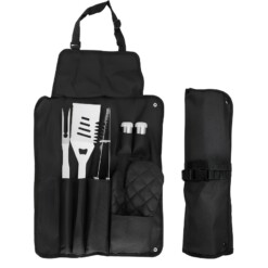 Alternative view of Kit Barbecue Complet en tablier Manches en Bois 7PCS