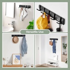 Alternative view of Porte manteau et objets en Aluminium 4 crochets pliables