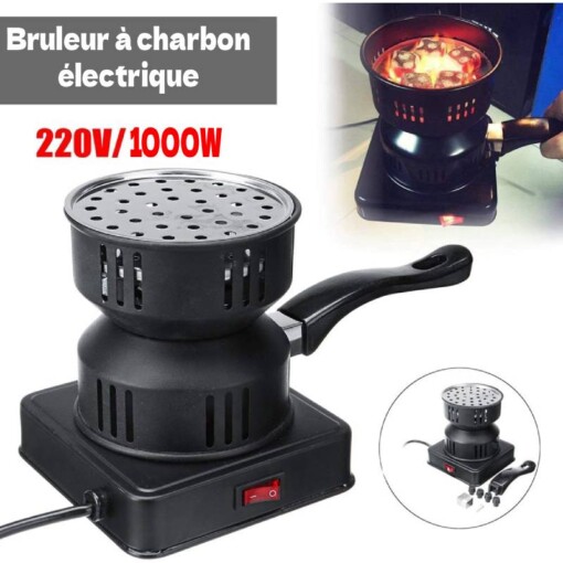 Brûleur à charbon électrique multifonction pour camping 1000W