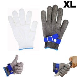 Gants maillés en acier inoxydable résistants aux coupures boucher sécurité de travail niveau 5 XL