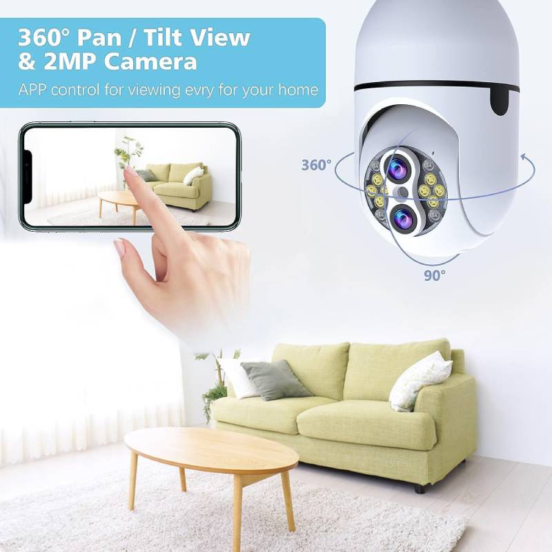 Caméra de surveillance nocturne WiFi 2MP 360 degrés avec détecteur de mouvement et audio – Image 3