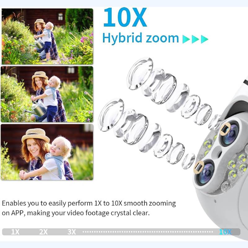 Caméra de surveillance nocturne WiFi 2MP 360 degrés avec détecteur de mouvement et audio – Image 4