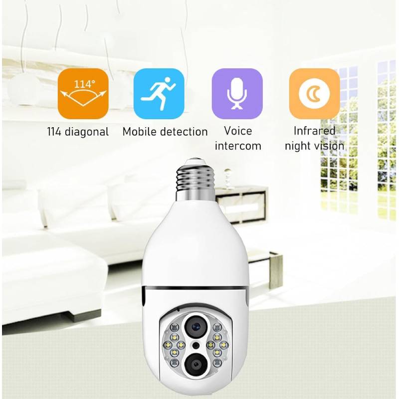 Caméra de surveillance nocturne WiFi 2MP 360 degrés avec détecteur de mouvement et audio – Image 6