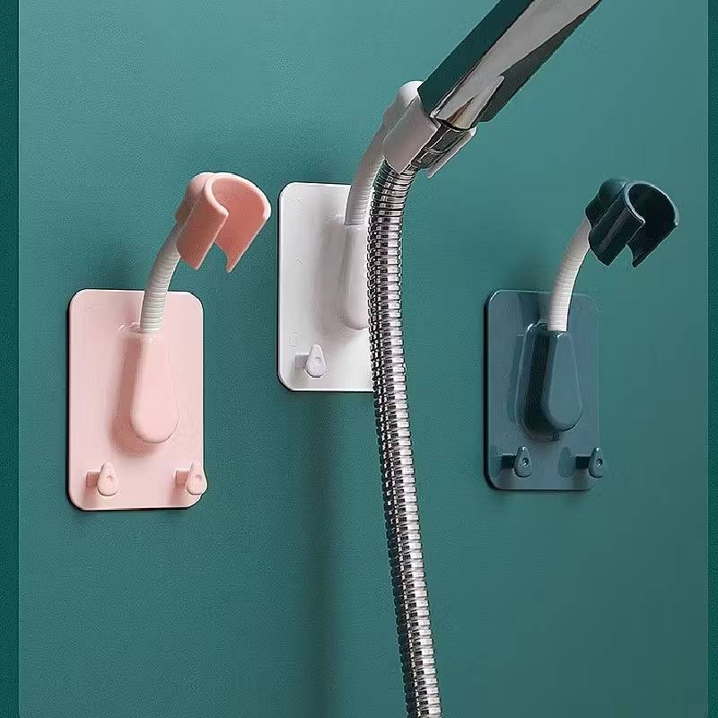 Support douchette salle de bain adhésif flexible avec 2 crochets – Image 3