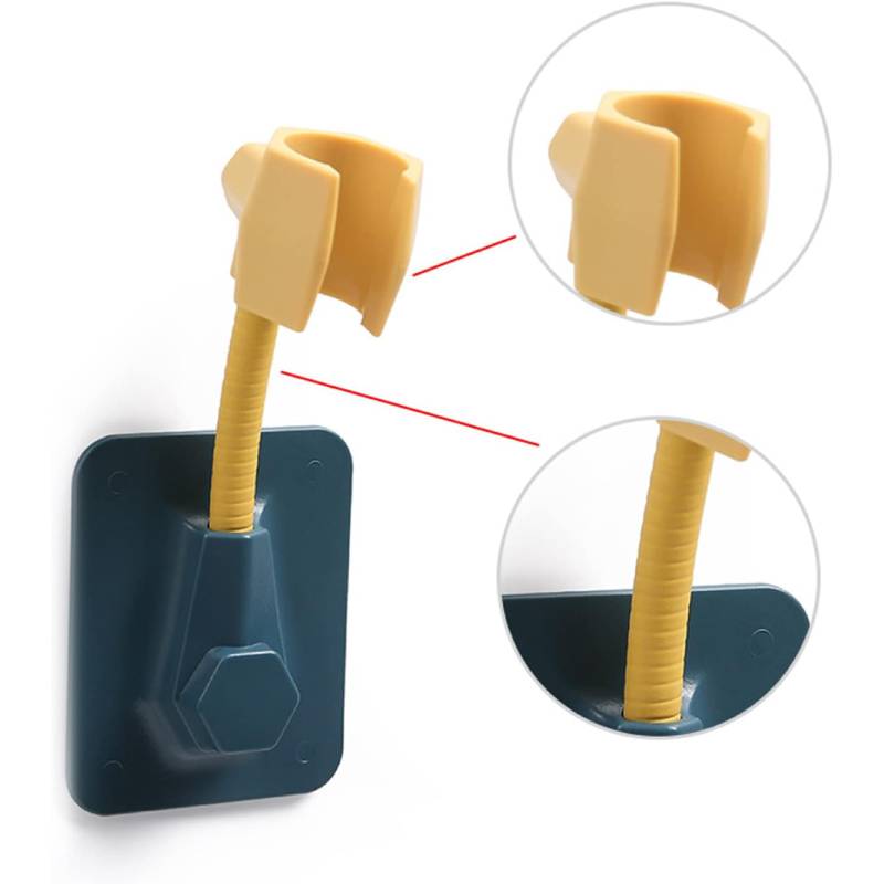 Support douchette salle de bain adhésif flexible avec 2 crochets – Image 6