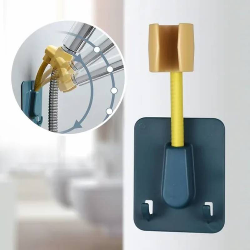 Support douchette salle de bain adhésif flexible avec 2 crochets – Image 5