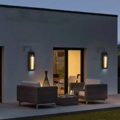 Alternative view of Lanterne Murale Solaire avec Lumière Colorées et Détecteur de Mouvements 18W