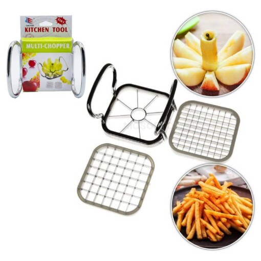 Trancheur coupe frites fruits et légumes à trémie multiple 3 en 1