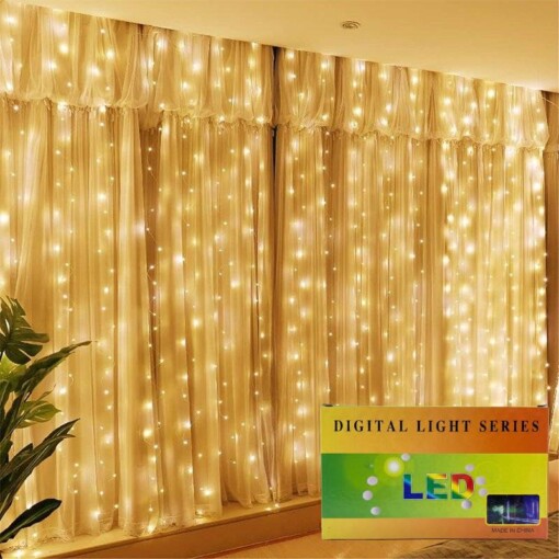 Rideau Lumière jaune Ambiante Fairy 6x1.5 Mètres