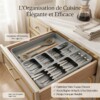 Organisateur ustensiles de cuisine 11 compartiments réglable