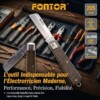 Couteau électricien pliable professionnel manche bois FONTOR 3mm
