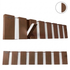Porte manteau piano 7 crochets en bois - Marron foncé et blanc