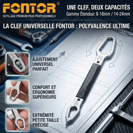 Clé magique double multifonction 14-24/8-13 mm FONTOR