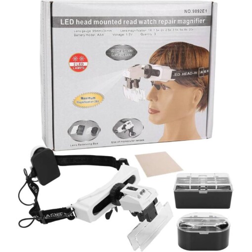 Loupe frontale pour lecture et réparation montres cartes électronique Avec Torche