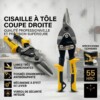 Cisailles à tôle coupe droite 250mm 10″