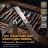 Couteau électricien pliable professionnel manche bois 3mm