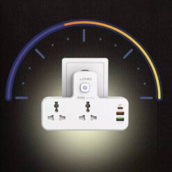 Alternative view of Multiprise universelle 2P 2USB 1 TYPE-C 20W avec lampe Touch chargement rapide