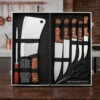 Mallette Couteaux à Viande 6 PCS + Aiguiseur + Gant + Ciseau