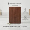 Planche à découper trancher en bois solide Manche inox Luxe 2949-9