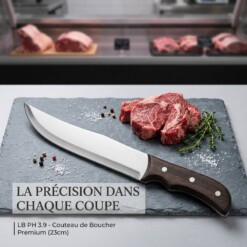 Couteau Boucher en acier inoxydable LBPH39 23cm