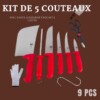 Kit de 5 Couteaux Avec Gants Aiguiseur Crochets Ciseau LB29K