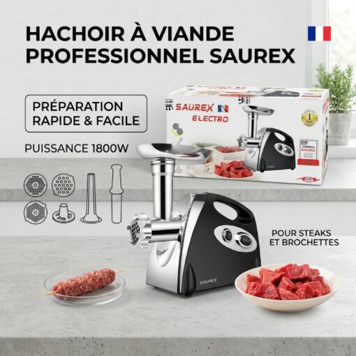 Hachoir électrique à viande saucisses à farcer 1800W